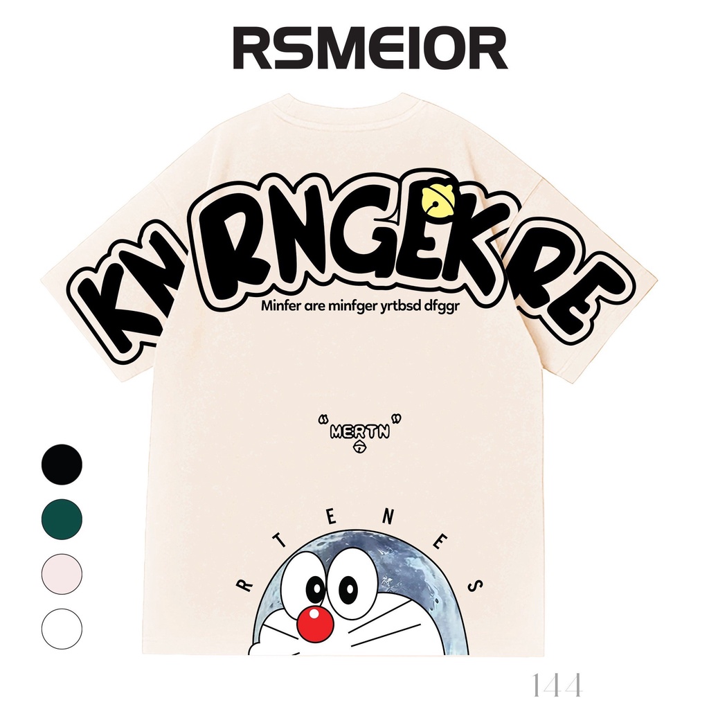 Áo thun nam tay ngắn cổ tròn họa tiết Doraemon chất thun cotton mềm mại thoáng mát - 4 Men Store