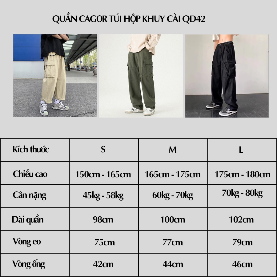 [Mã BMLT35 giảm đến 35K đơn 99K] Quần cargo pants nam ống rộng, quần kaki túi hộp dáng rộng suông dài Unisex Zinti QD42