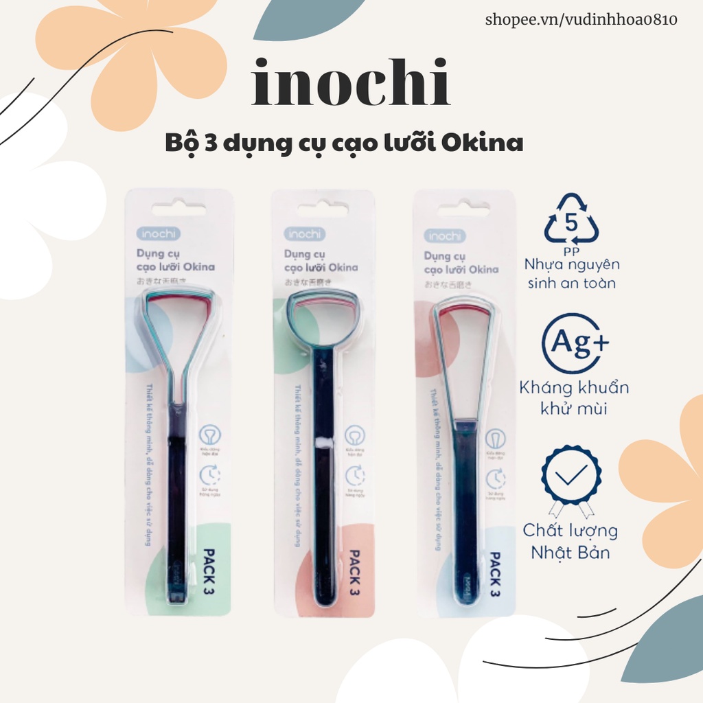 Bộ 3 dụng cụ cạo lưỡi Inochi