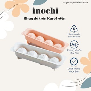 Khay làm đá tròn Inochi 4 viên - nhựa nguyên sinh không chứa BPA