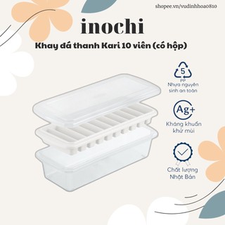 Khay làm đá Inochi 10 viên - có hộp đựng và nắp đậy