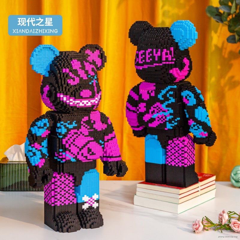 Lego Bearbrick Jinx 36 - 55cm tặng kèm búa có hộp cao cấp - Mô hình lắp ráp Gấu Bearbrick 55cm nhiều mẫu MPin, Xinz