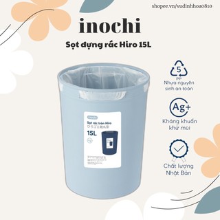 Sọt rác nhựa tròn Inochi dung tích 5L-10L-15L (công nghệ kháng khuẩn khử mùi)