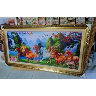 Tranh đính đá 9 con ngựa LV571