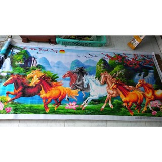 Tranh đính đá 9 con ngựa LV571
