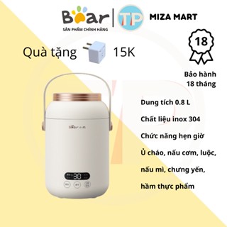 Nồi lẩu điện đa năng mini Bear DRG-P08D1, 0.8 lít, nồi điện nhỏ, nồi nấu mì, nồi nấu nước tiện lợi, nồi ủ cháo, inox 304