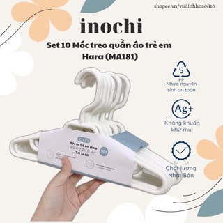 Set 10 Móc treo quần áo trẻ em Hara (MA181) - phù hợp treo quần áo trẻ em, trẻ sơ sinh [giao hoả tốc 2H]