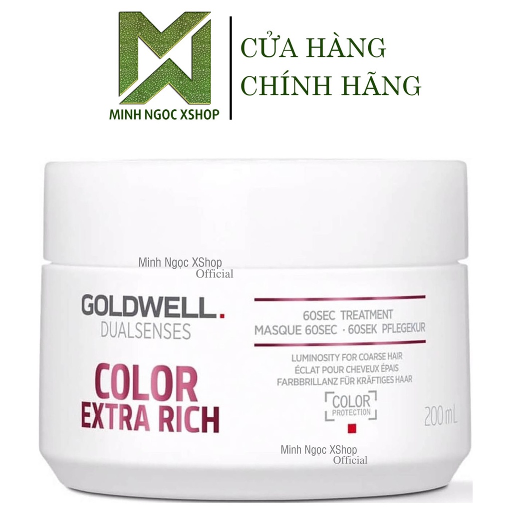 Dầu hấp phục hồi giữ màu cho tóc nhuộm 60S Goldwell Dualsenses Color Extra Rich 200ML chính hãng