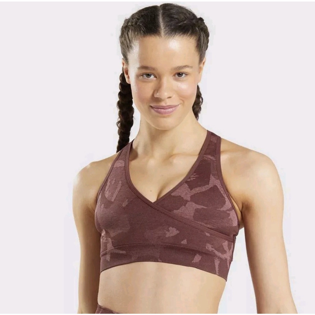 Set bộ đồ tập gym yoga aerobic cao cấp quần dài cạp cao &amp; áo bra có kèm mút tháo rời họa tiết rằn ri SM03