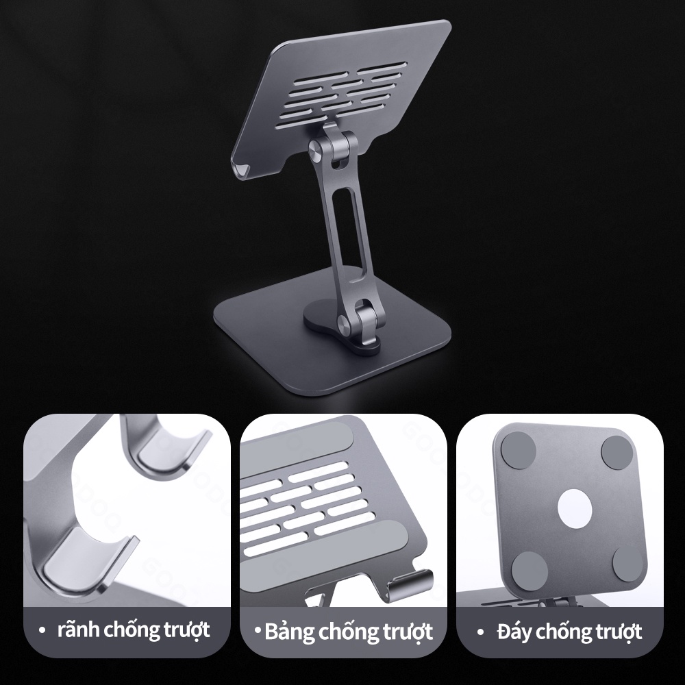 GOOJODOQ giá đỡ laptop ĐTDĐ Đứng Giá Đỡ Máy Tính Bảng Có Thể Điều Chỉnh Cho iPad Giá Đỡ Hỗ Trợ 12.9 Inch Kim Loại