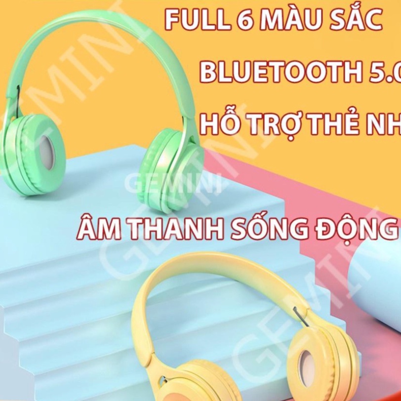Tai Nghe Bluetooth 5.0 Chụp Tai có micro Headphone không dây thời trang màu sắc Y08 New