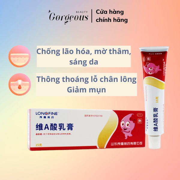 Kem Tretinoin Cream 0.1% 15gram giảm mụn, chống lão hóa, nám, tàn nhang ở da, Tretinoin Nội Địa Trung [ĐỌC KĨ MÔ TẢ]
