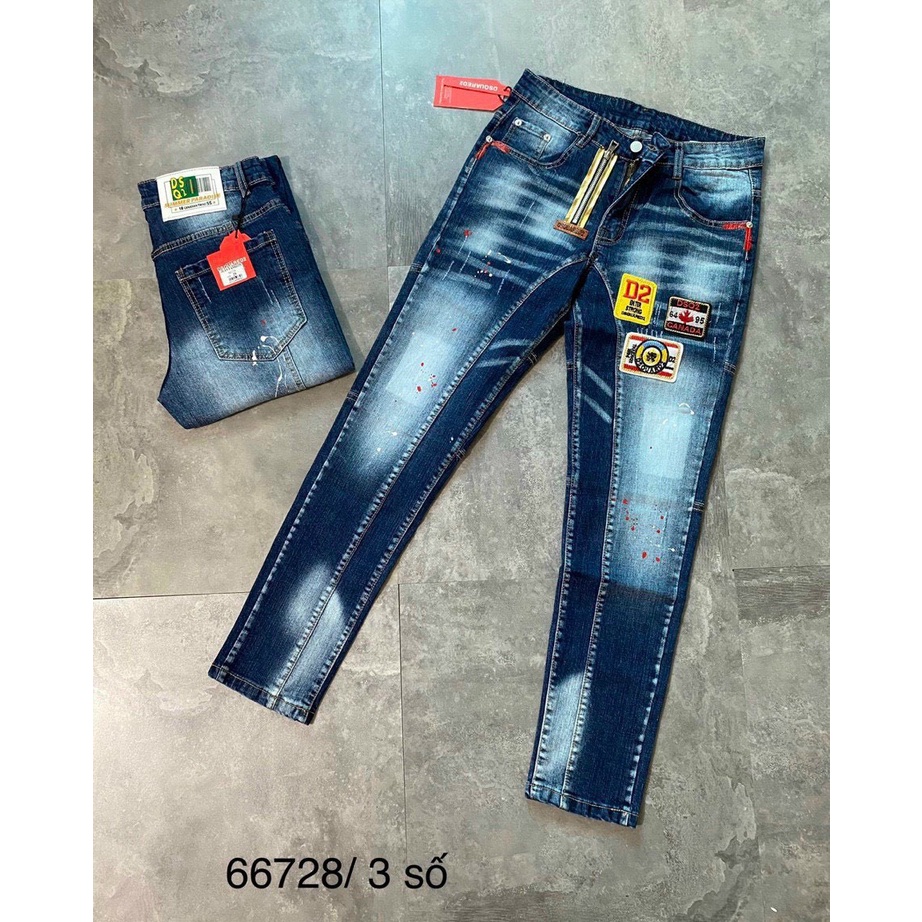 Quần jean nam  hàng QUẢNG CHÂU co dãn cao cấp chất bò vải dài mẫu mới nhất 2023 thêu DG đẹp hiện đại trẻ trung