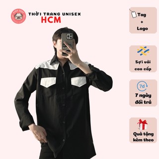 Áo sơ mi túi phối quảng châu cao cấp Thời Trang Unisex HCM AQC60