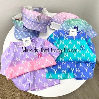 Đồ bộ cho bé miukids bộ cộc tay cotton loang ny,mlb siêu đẹp cho bé trai, bé gái 15-33kg