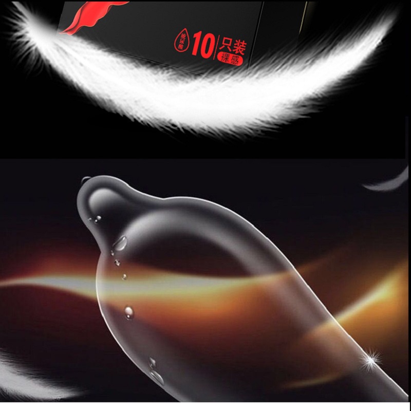 BAO CAO SU OLO 0.01 ĐEN  VANI - Hộp 10 chiếc - BCS Siêu mỏng nhiều gel - Shop chuyên sỉ