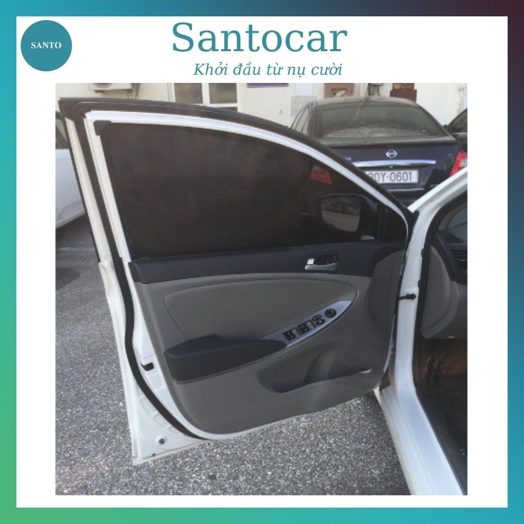 Rèm che nắng chống UV xe Hyundai Accent Blue sedan, rèm che nắng nam châm  loại 1 Mr- Santocar
