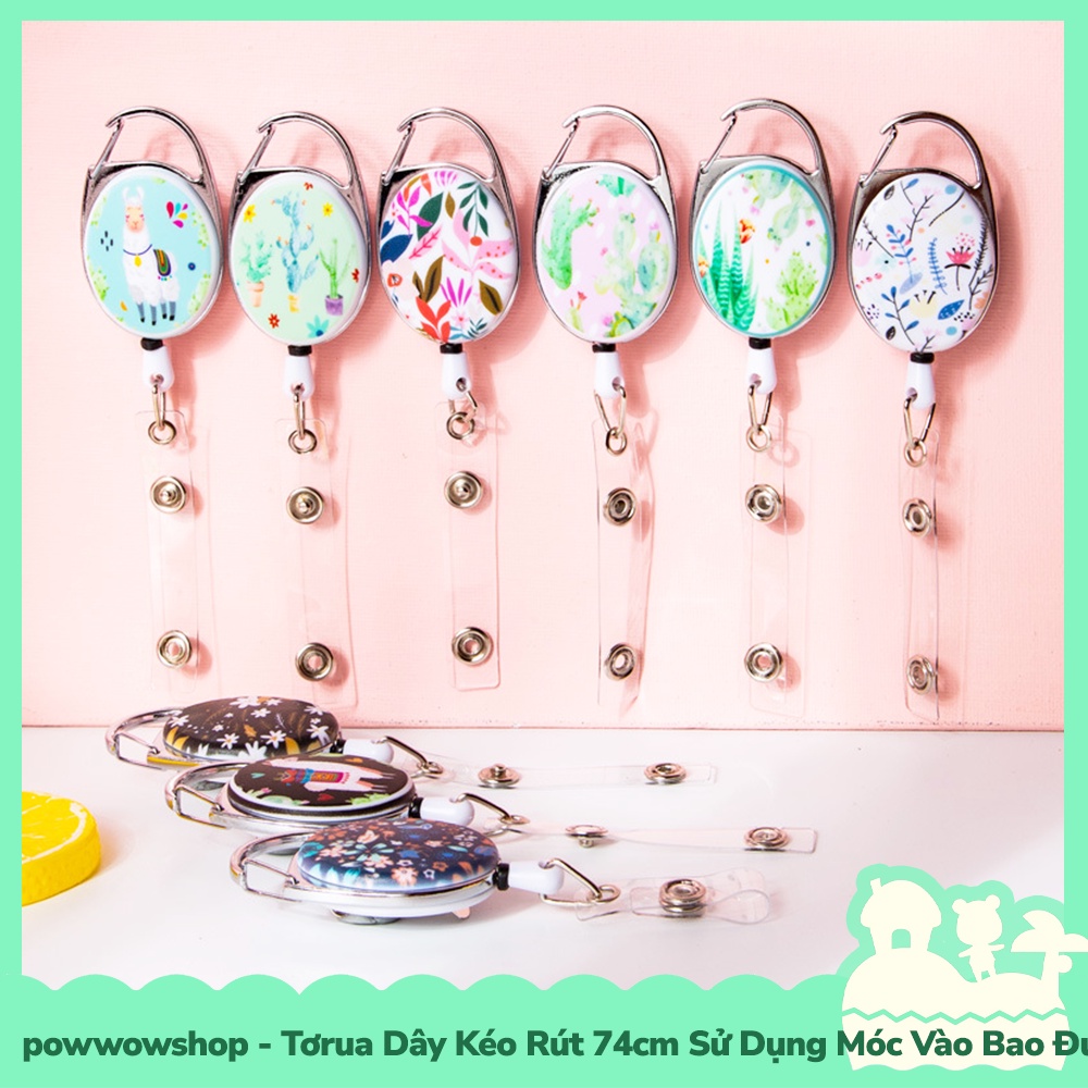 [Sẵn VN - Hỏa Tốc] Tơrua Dây Kéo Rút 74cm Sử Dụng Móc Bao Đựng Thẻ Nhân Viên Phong Cách Thư Giản Rừng Thiên Nhiên