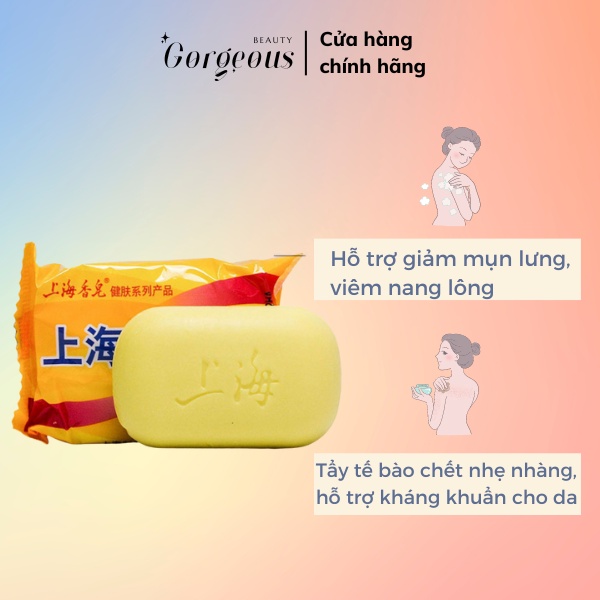 Bánh xà phòng Sulfur Soap giúp giảm mụn, bít tắc lỗ chân lông cho vùng da cơ thể, lưng ngực, m.ô.n.g 85 gr Gorgeous