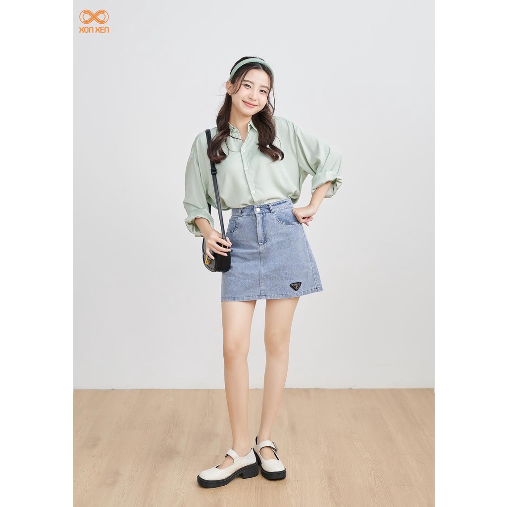 Áo sơ mi nữ Áo sơ mi Lụa Trơn Dài Tay XONXEN SHOP HUẾ free size Mã A607