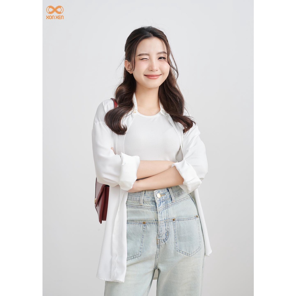Áo sơ mi nữ Áo sơ mi Lụa Trơn Dài Tay XONXEN SHOP HUẾ free size Mã A607