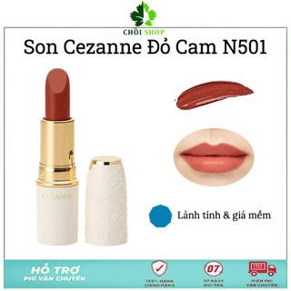 Son lì Cezanne Lasting Lip Color N501 Đỏ Cam Nhật bản
