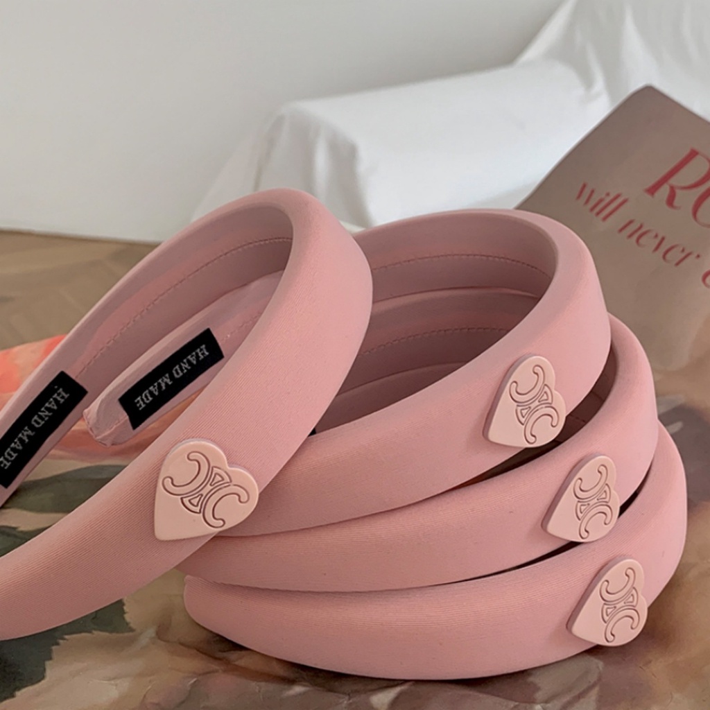 Băng Đô Cài Tóc Bản Rộng Màu Hồng Ngọt Ngào Thời Trang Mới 2023