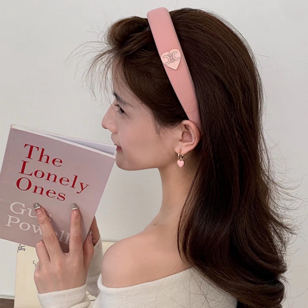 Băng Đô Cài Tóc Bản Rộng Màu Hồng Ngọt Ngào Thời Trang Mới 2023