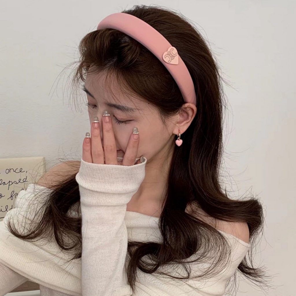 Băng Đô Cài Tóc Bản Rộng Màu Hồng Ngọt Ngào Thời Trang Mới 2023