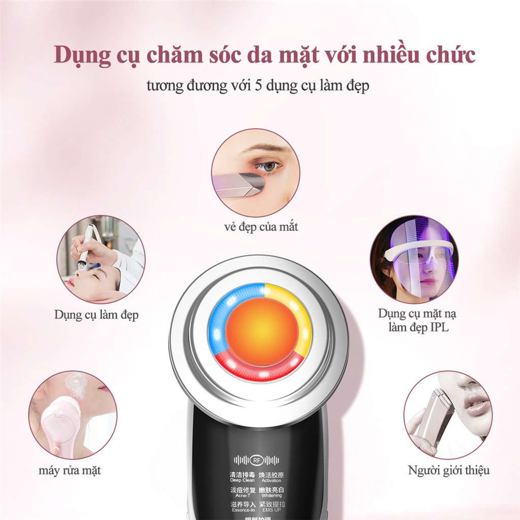 Ckeyin Đèn LED 7 Trong 1 EMS Giúp Làm Săn Chắc Da Chống Nếp Nhăn MR528