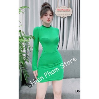 Đầm body xuyên thấu dày tay gợi cảm DN7051