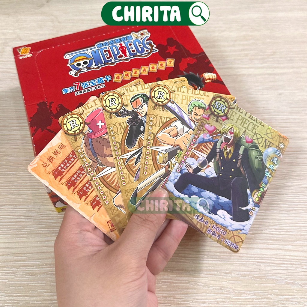 Thẻ Bài One Piece Card Wano Chính Hãng ĐỦ MẪU Ngẫu Nhiên- Bộ Bài Hải Tặc One Piece Red Phản Quang 7 Màu Lấp Lánh Chirita