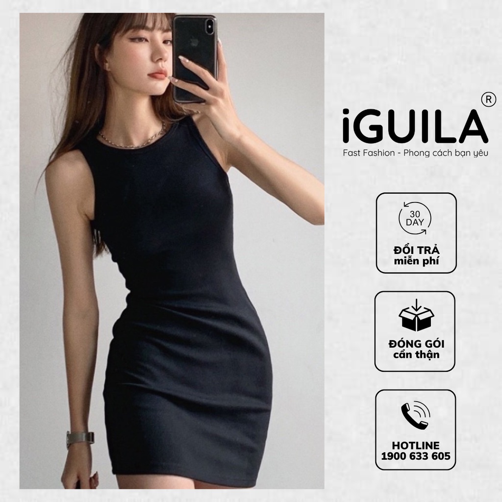 Đầm body ba lỗ dáng ngắn basic, Váy ôm body phong cách sexy gợi cảm phong cách Hàn Quốc, VTN09