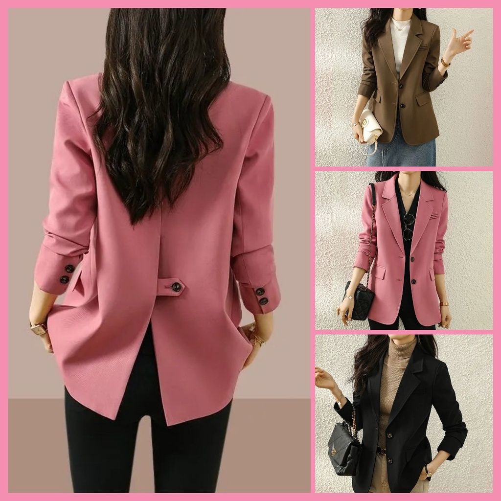 Áo Khoác Vest Màu Hồng Thiết Kế Mới Cỡ Lớn Thời Trang Cao Cấp Cho Nữ