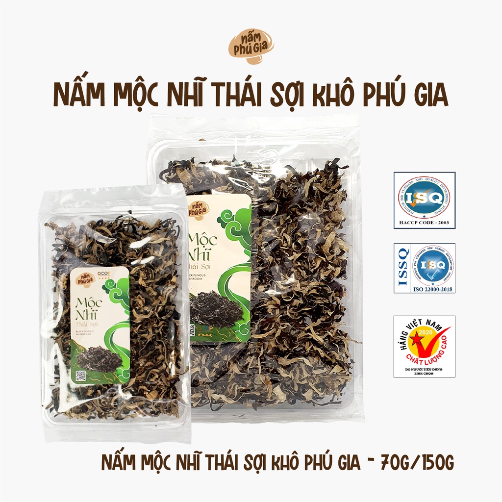 Mộc Nhĩ Sợi Cao Cấp Khay 70g/150g - Nấm Phú Gia