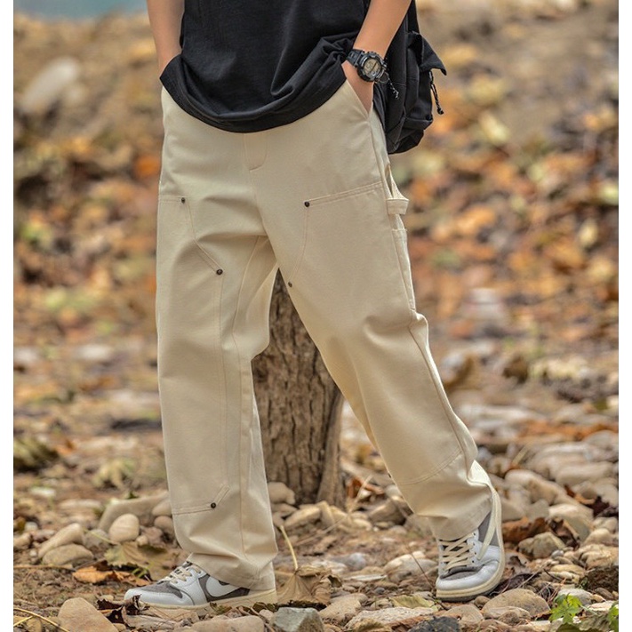 Quần cargo pants nam ống rộng, quần kaki hiphop đính nút Zinti QD46