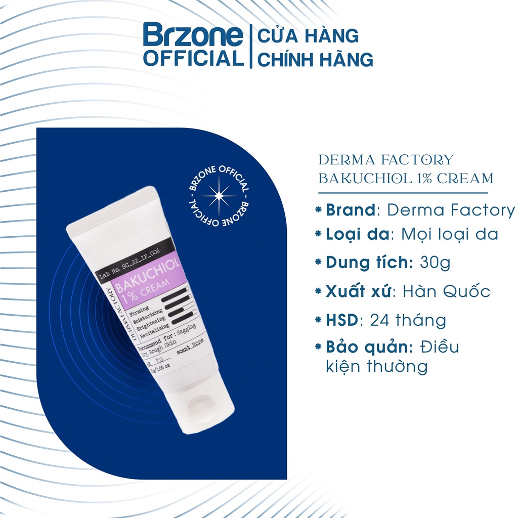 Kem Dưỡng Chống Lão Hoá Phục Hồi Da Trẻ Hoá Bakuchiol 1% 30g - BRZONE OFFICIAL