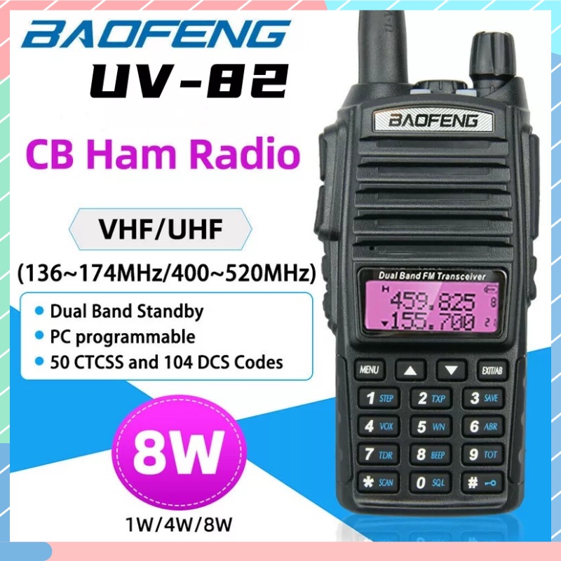 BAOFENG Bộ Đàm UV-82-Dual Băng Tần Kép Chống Bụi Và Nước UV-IP68 UV-82 / VHF / UHF 136-174 / 400-520MHz Băng Tần Kép PTT 8w