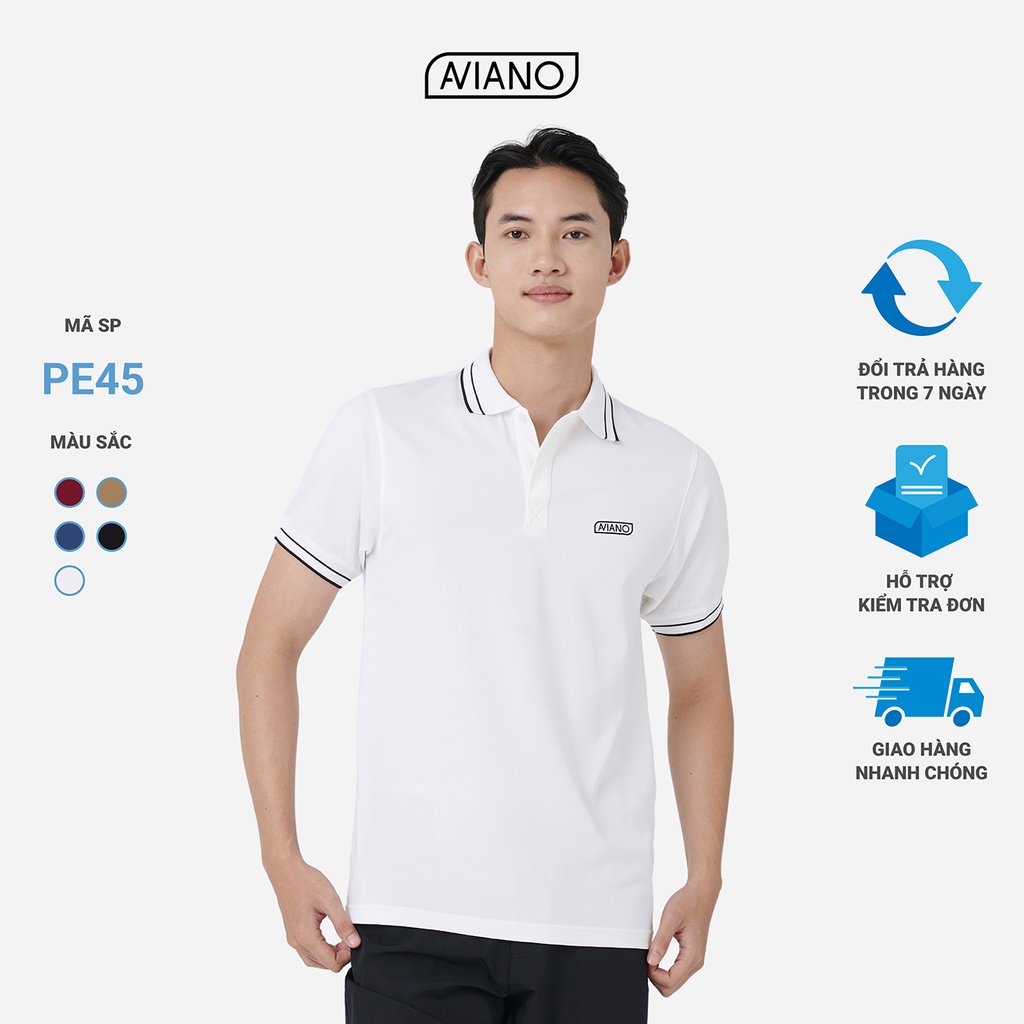 [Mã FATREND1710 giảm đến 30k đơn từ 99k] Áo Polo Nam Trơn Bo Phối Xương Cá Thời Trang Thiết Kế AVIANO