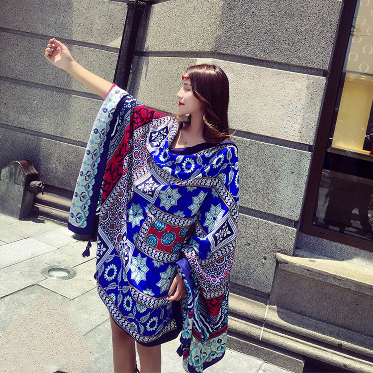 Khăn quàng choàng cổ iLita thổ cẩm phong cách vintage boho nữ đẹp cao cấp