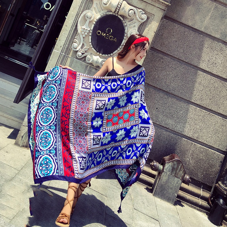 Khăn quàng choàng cổ iLita thổ cẩm phong cách vintage boho nữ đẹp cao cấp