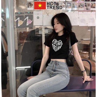 Áo croptop body Vintage tim chữ cá tính HOTTREND