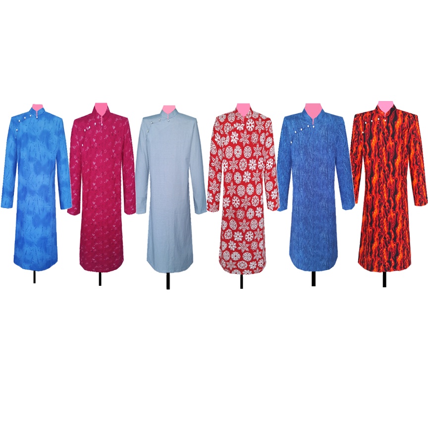 ÁO DÀI CÁCH TÂN NAM HỌA TIẾT POLY COTTON