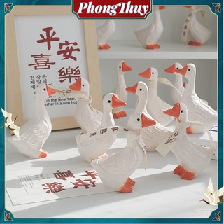 [Hàng HOT] Tượng vịt trắng Thạch cao cho trang trí chụp ảnh【PhongThuy】