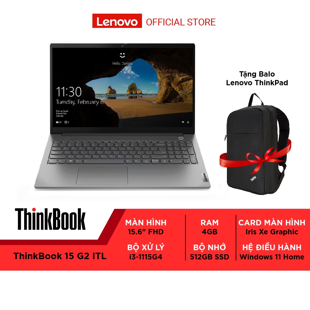 Laptop Lenovo ThinkBook 15 G2 ITL 20VE00UUVN i3 1115G4|Ram 4GB|512GB|15.6'' FHD