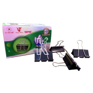 Hộp 12 cái kẹp bướm 51mm đen gstar size lớn kẹp tài liệu