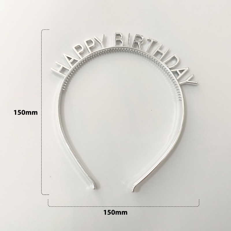 Bờm / Băng Đô Cài Tóc sinh nhật chữ Happy Birthday ánh kim màu bạc, vàng, vàng hồng siêu xinh