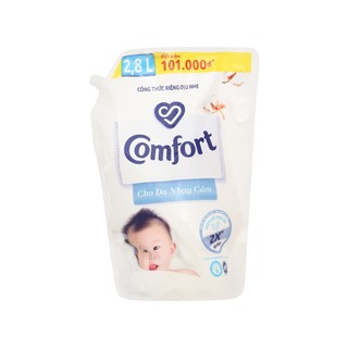 Nước xả mềm vải Comfort cho da nhạy cảm với công thức dịu nhẹ cho quần áo em bé túi 2.8 lít