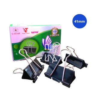 Hộp 12 cái kẹp bướm 41mm đen gstar size lớn kẹp tài liệu
