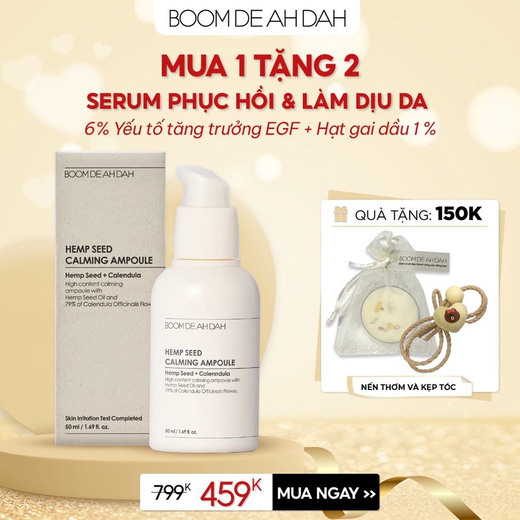 Serum Phục Hồi Làm Dịu Da Cấp Tốc Boom De Ah Dah Hạt Gai Dầu Hempseed Calming Ampoule 50ML